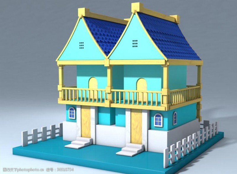 c4d房子圖片素材