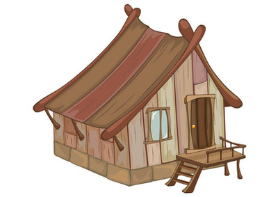 小木屋圖標線元素。矢量插圖的小木屋圖標線隔離在干凈的背景上為您的網絡移動應用程序徽標設計