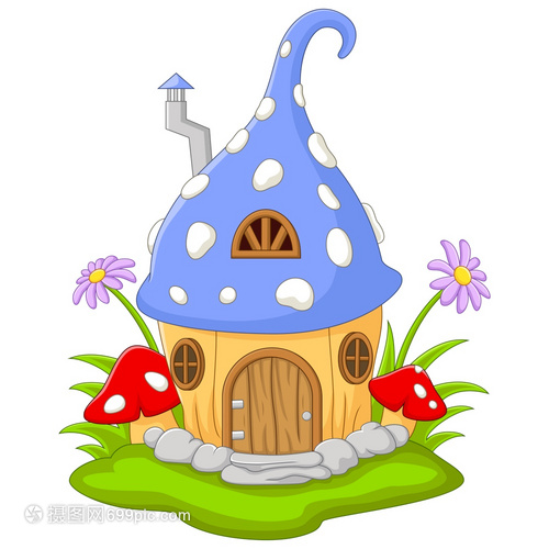 以帽子為形狀的卡通童話屋