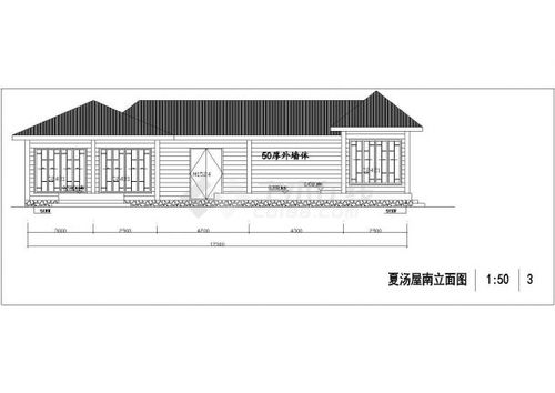 某地上一層木結構休閑小屋建筑設計方案圖紙