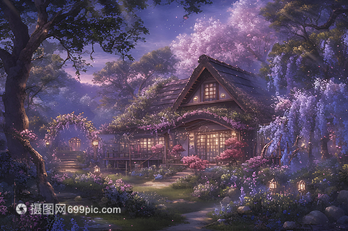 神秘森林中的小屋